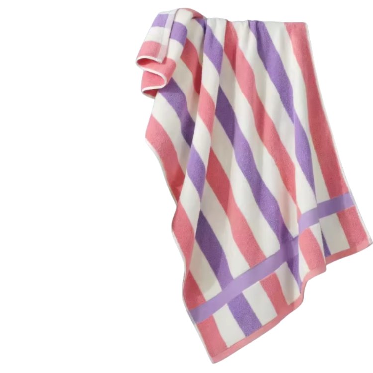 2025 Premium 100% Cotton Bath Towel Luxury Custom Free Size Stripe Color Woven Technique Antimicrobial